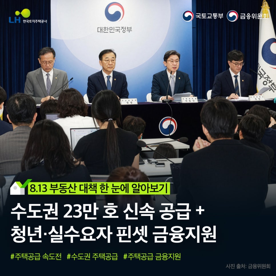 [8.13 부동산 대책] 수도권 23만 호 신속 공급 및 청년·실수요자 핀셋 금융지원